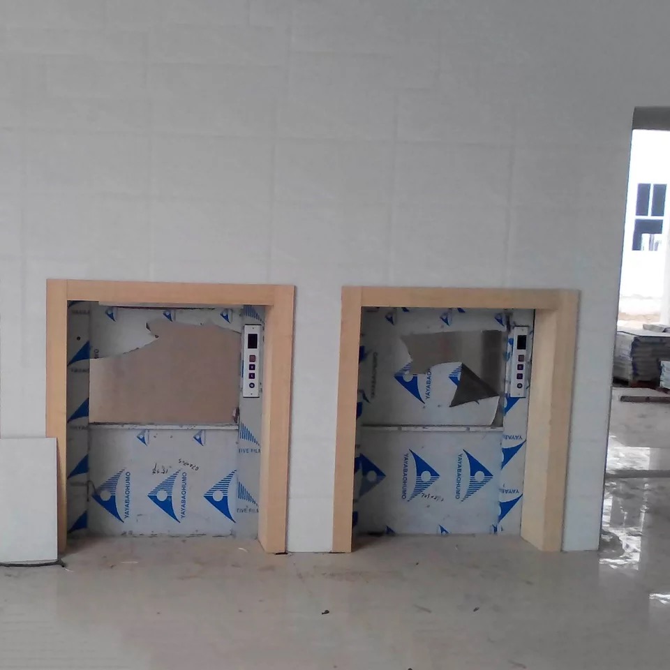 地平式雙臺雜物電梯